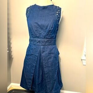 Free people denim dress with beautiful cut out designs
